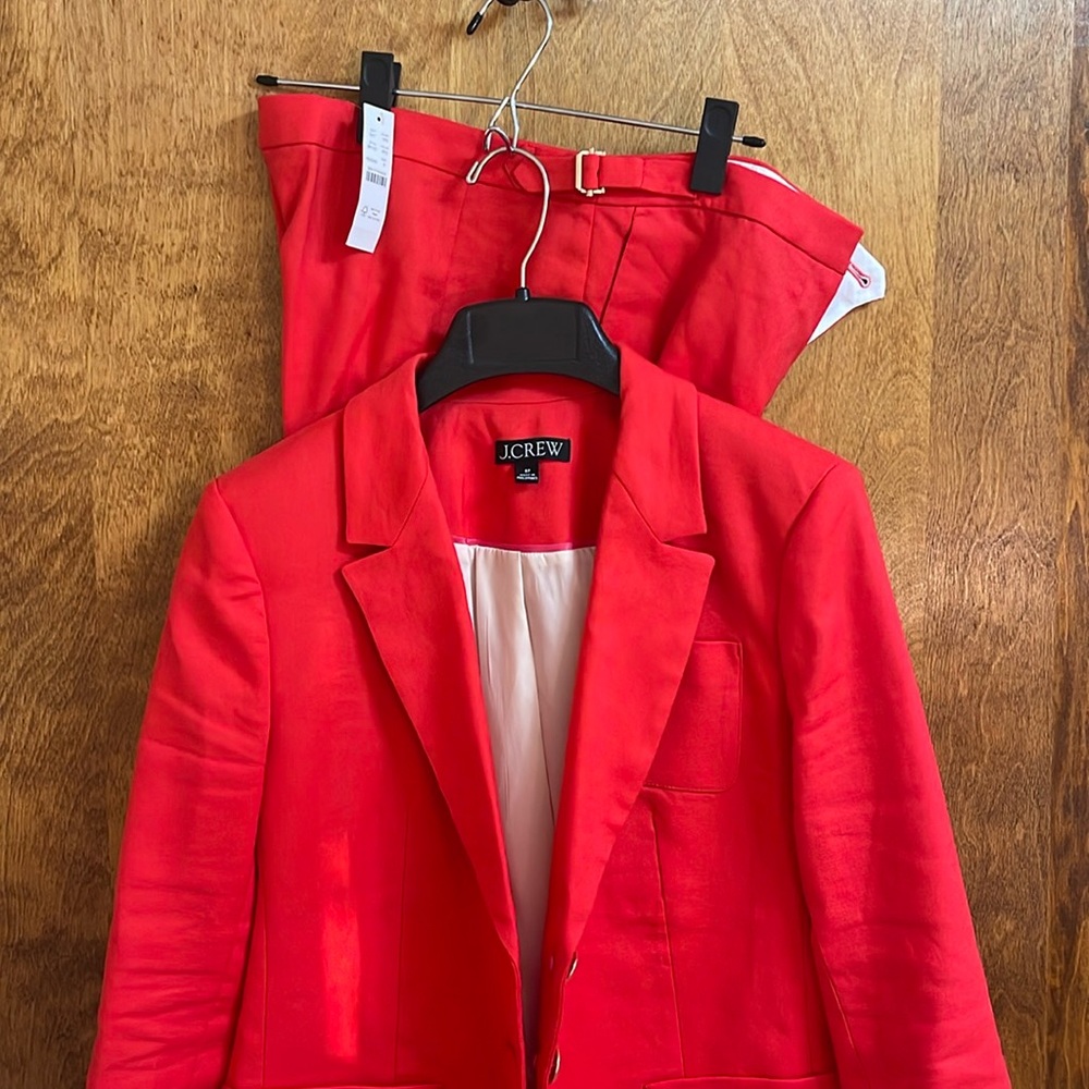 J. Crew Red Women's Pantsuit Jacket and Trousers